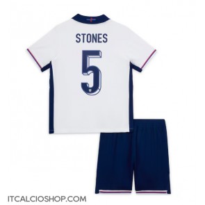 Inghilterra John Stones #5 Prima Maglia Bambino Europei 2024 Manica Corta (+ Pantaloni corti)